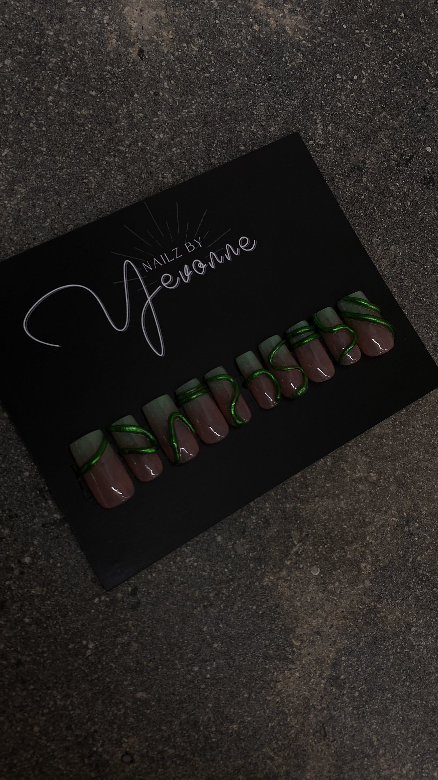 Green 3d Nail Art