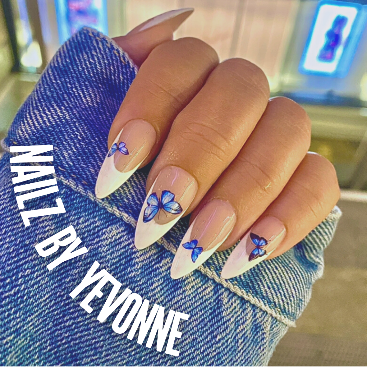 French Blue Butterfly NailzbyYevonne