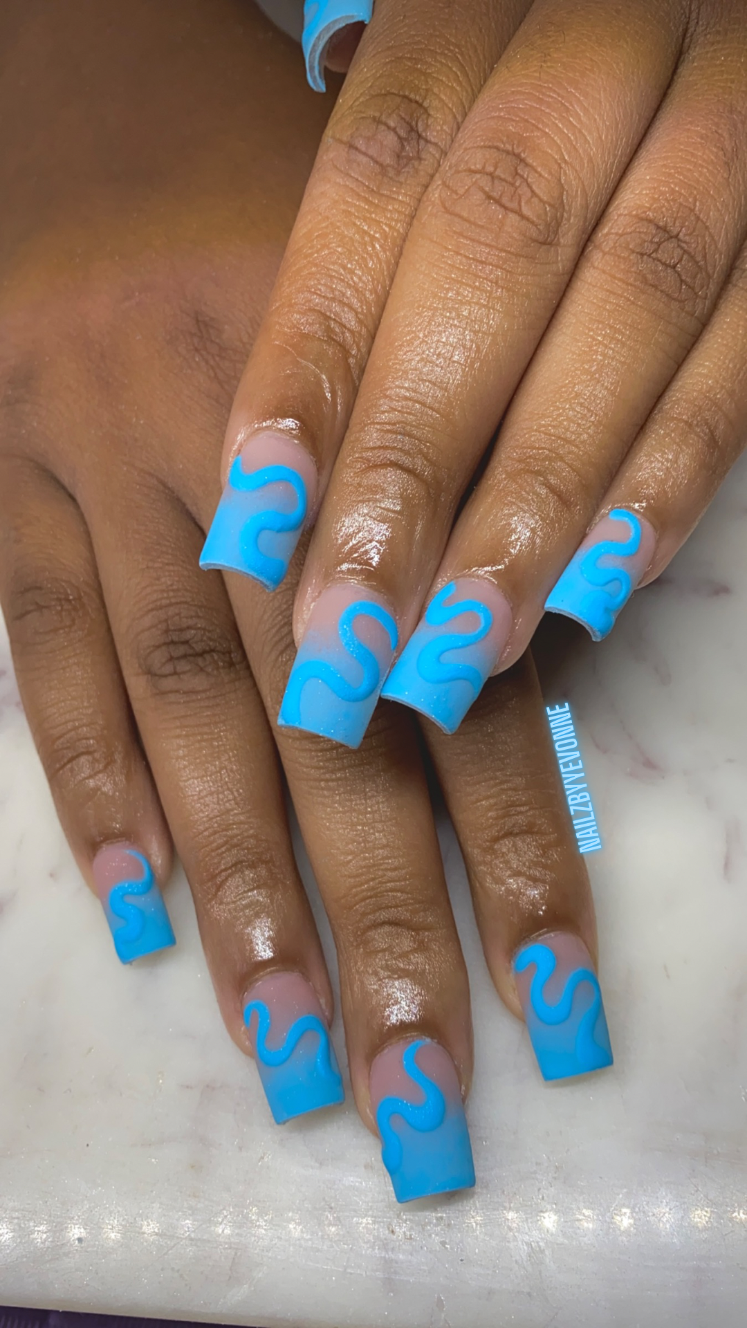 Ombré Blue Swirls