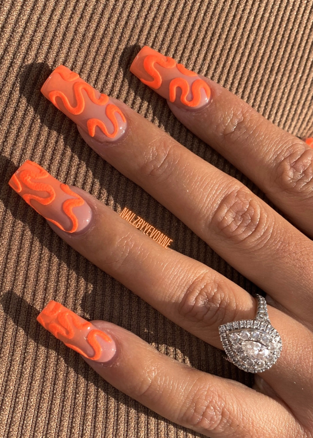 Ombré Orange Swirls