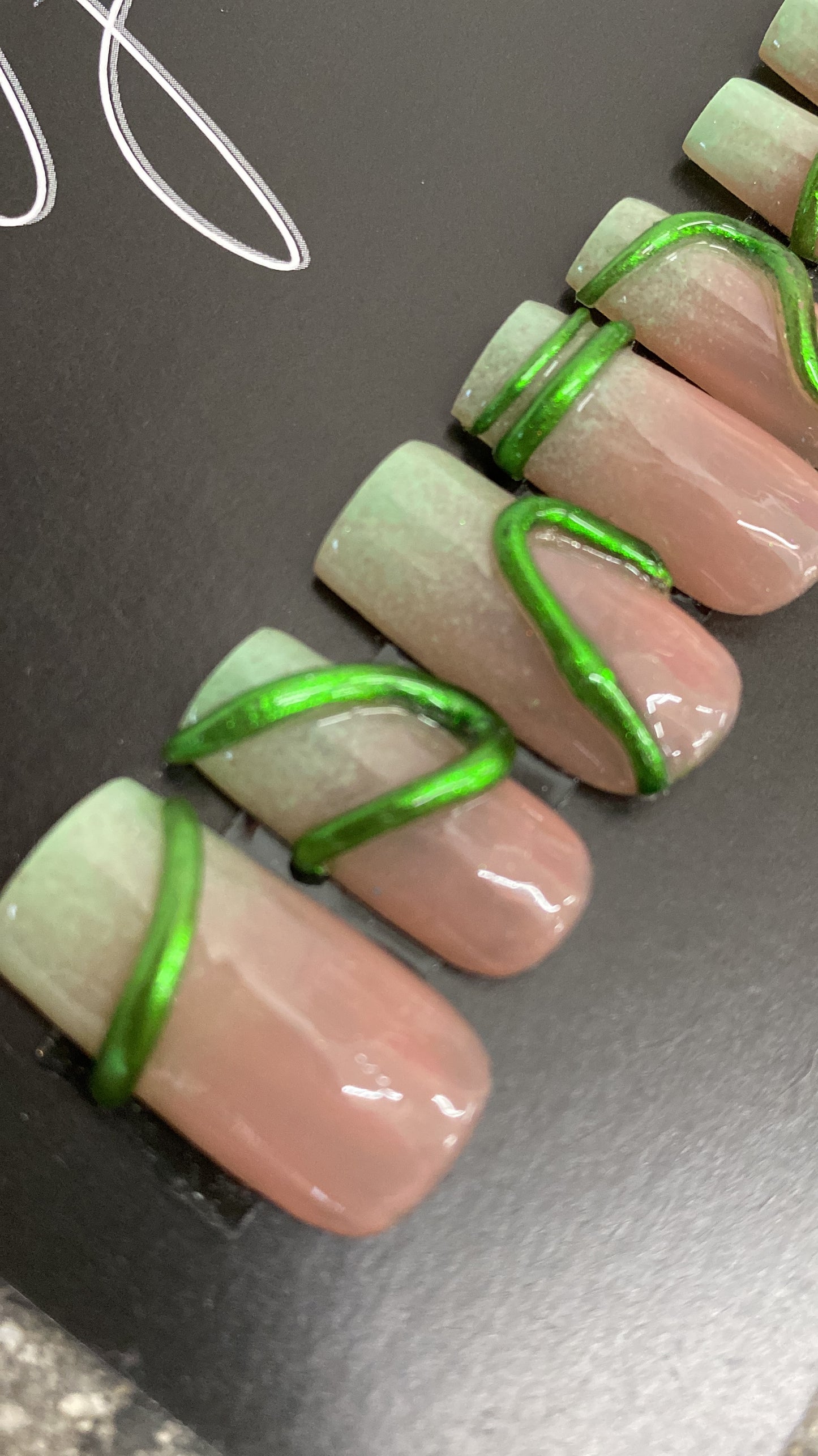 Green 3d Nail Art
