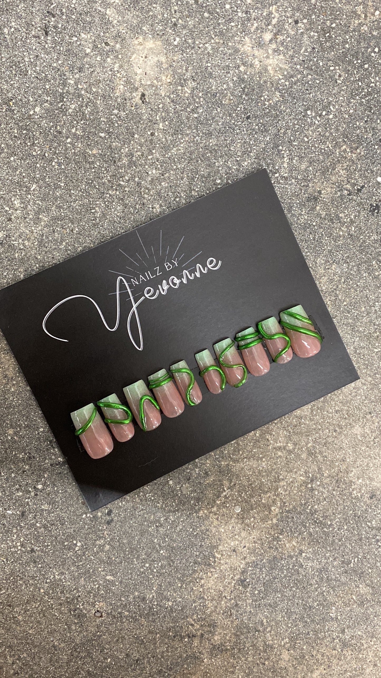 Green 3d Nail Art